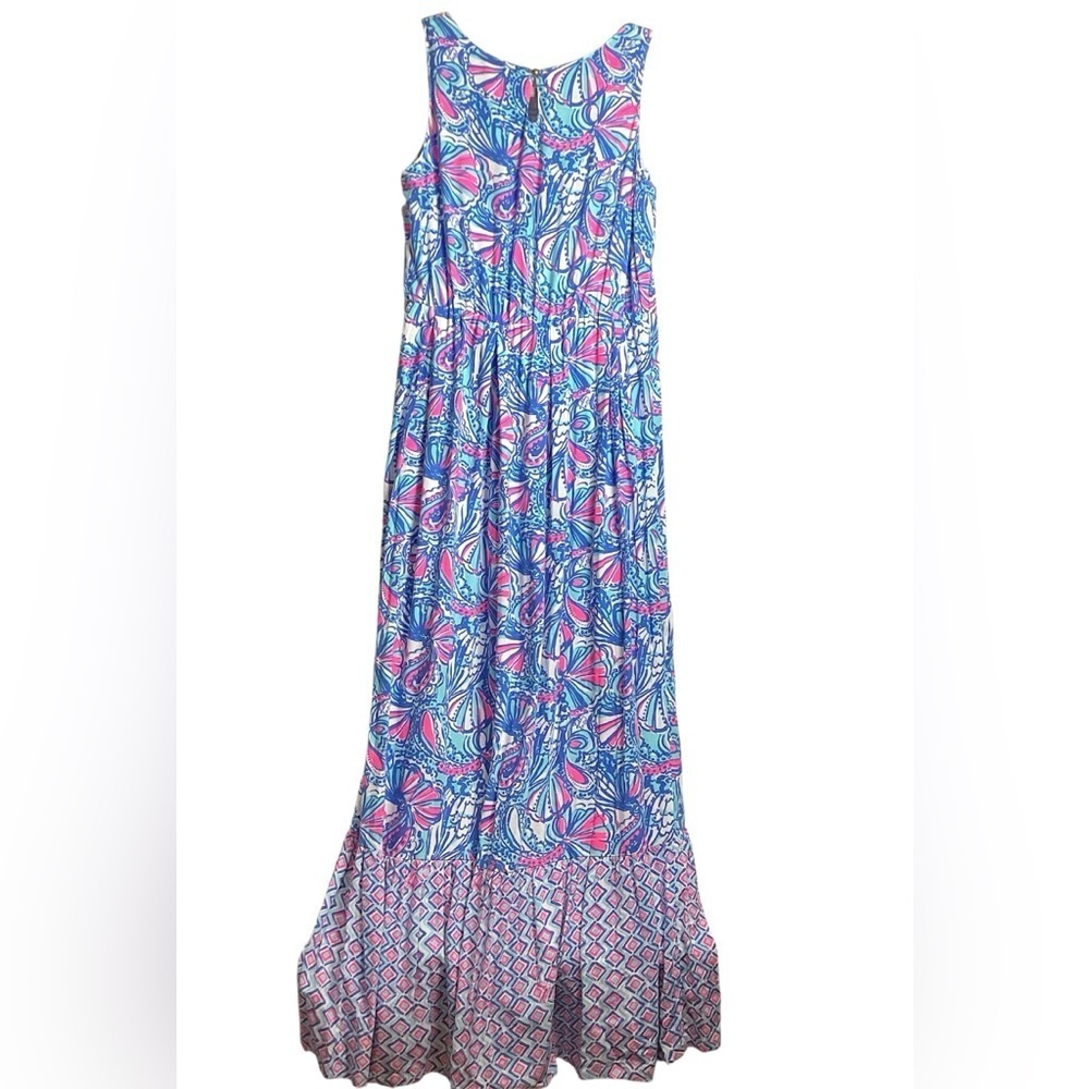 LILLY PULITZER Dress Girls XLarge For Target Floral Maxi Fit & Flare Preppy